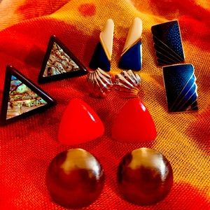 Vintage pierced post earrings with backings classic